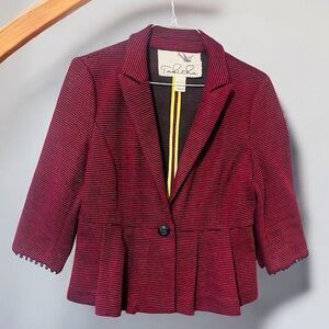 Anthropologie Tabitha Red Striped Women's Blazer